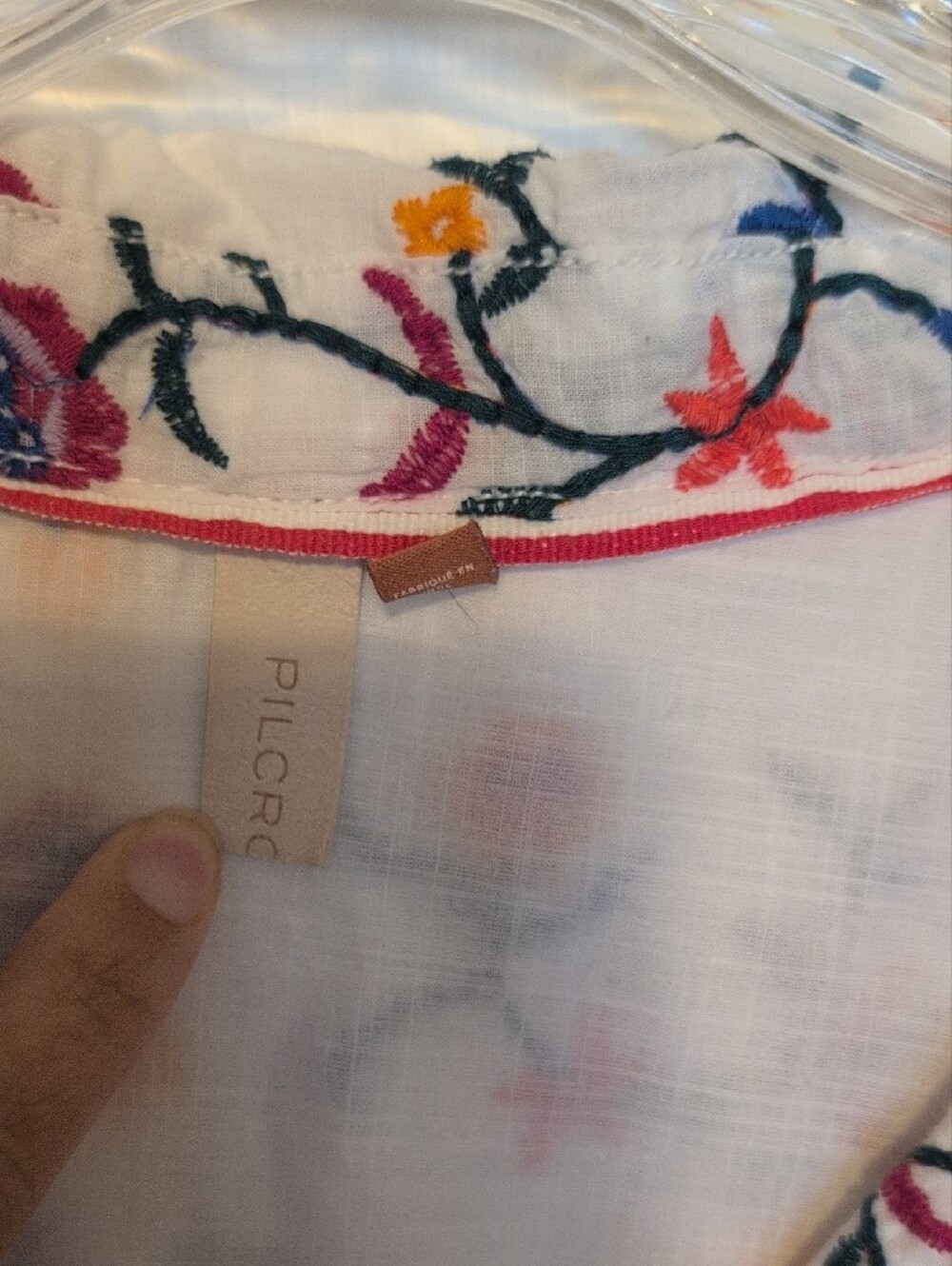 Anthropologie Pilcro White Floral Short Sleeve Blouse - Picture 2 of 9